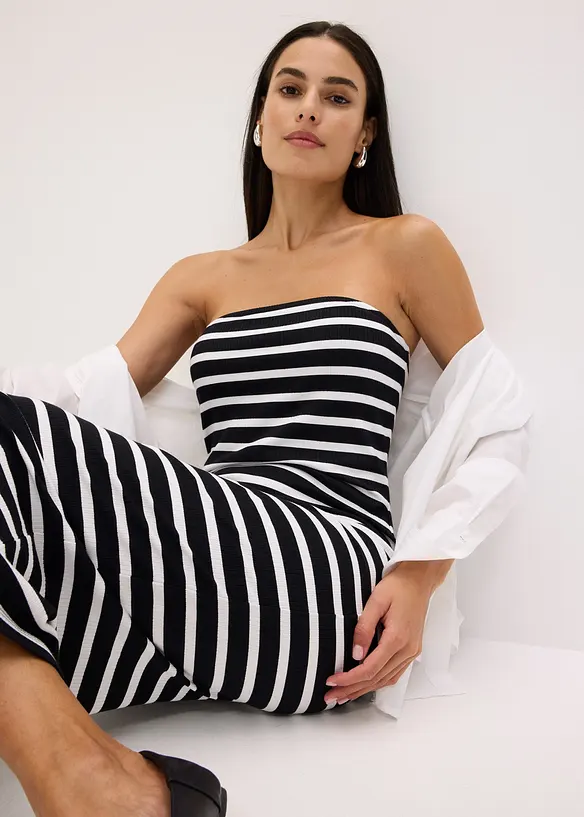 Abito a fascia in maglia a costine, bonprix