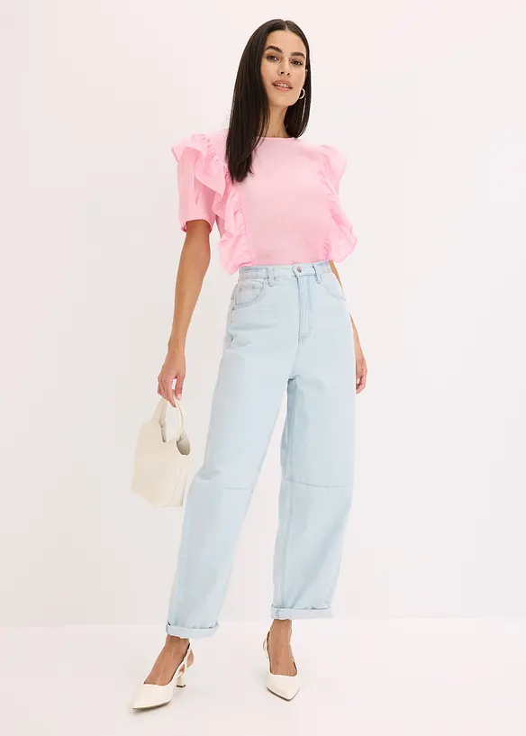 Blusa con volant, bonprix