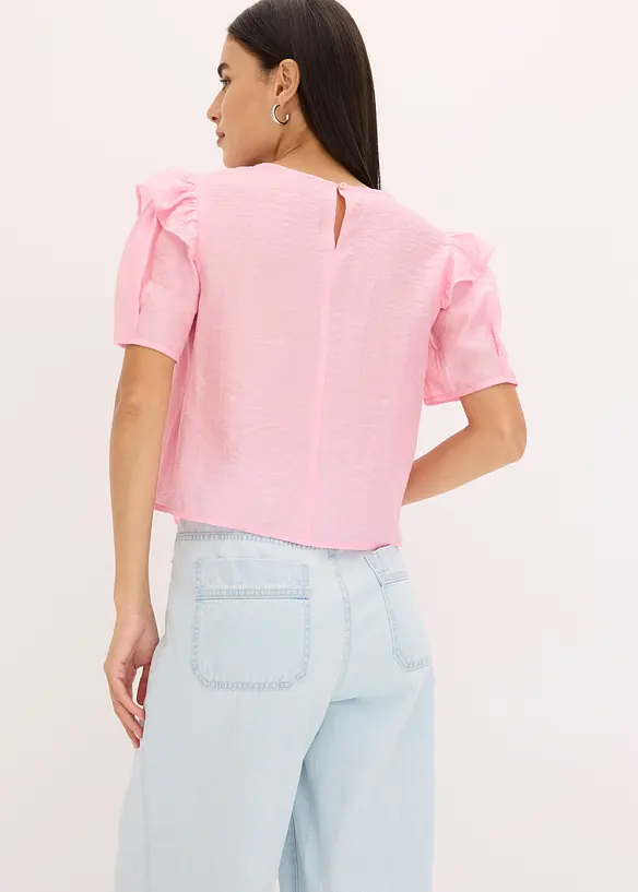 Blusa con volant, bonprix