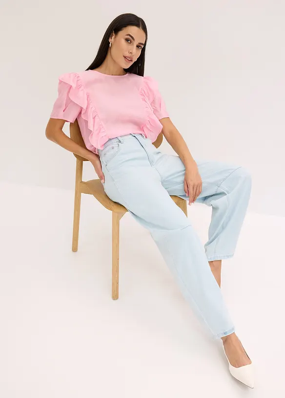 Blusa con volant, bonprix