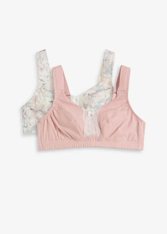 Reggiseno senza ferretto con cotone (pacco da 2), bonprix