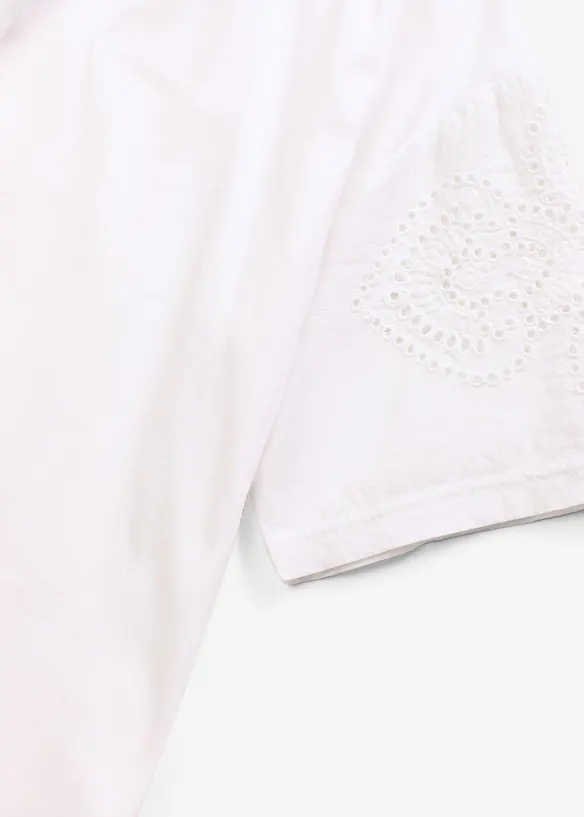 T-shirt con ricami traforati, bonprix