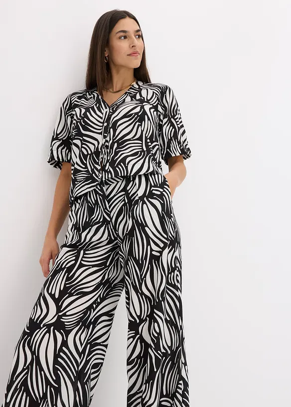 Pantaloni a palazzo con cinta comoda, bonprix