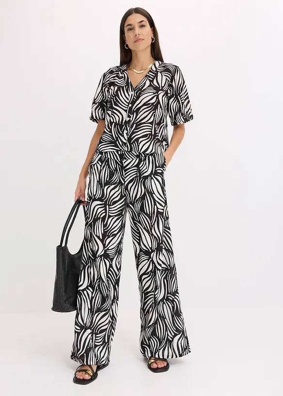 Pantaloni a palazzo con cinta comoda, bonprix