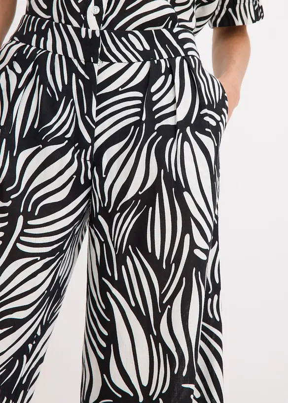 Pantaloni a palazzo con cinta comoda, bonprix