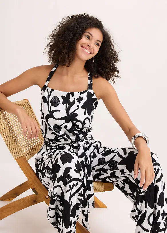 Tuta elegante fantasia in jersey operato, bonprix