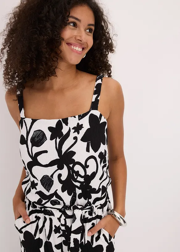 Tuta elegante fantasia in jersey operato, bonprix