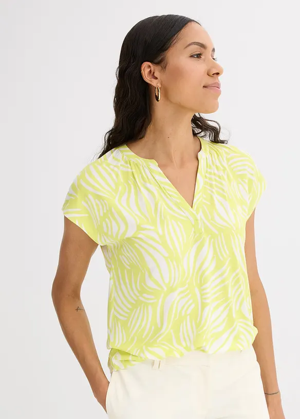 Maglia serafino in misto viscosa morbido, bonprix