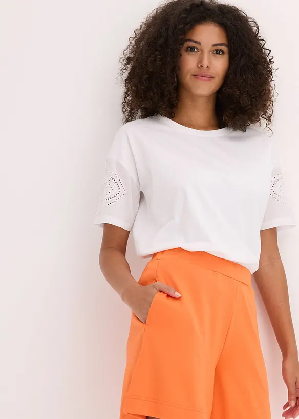 Shorts con elastico in vita in punto di Roma comodo, bonprix