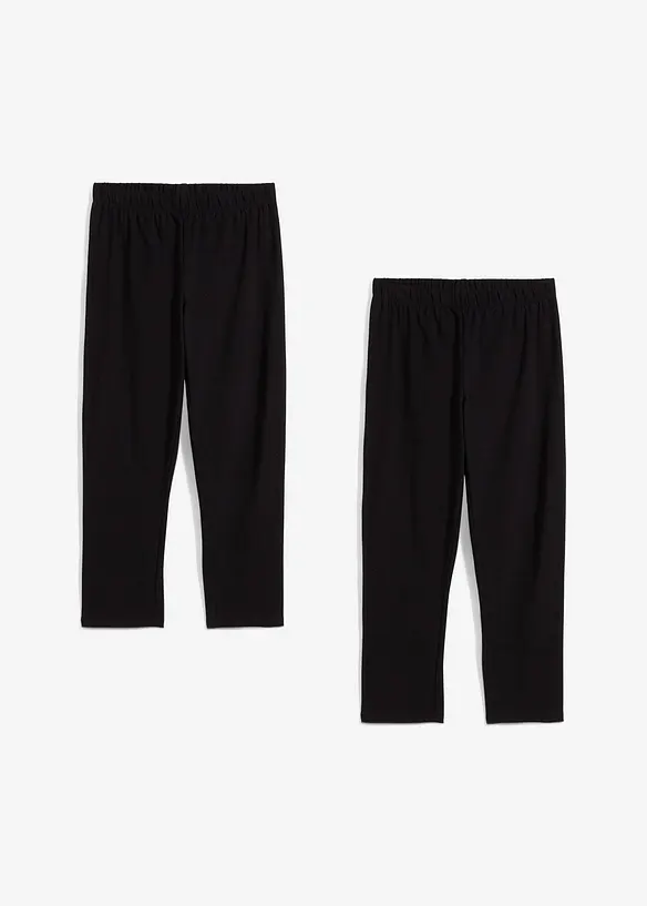 Leggings a pinocchietto in misto cotone biologico (pacco da 2), bonprix