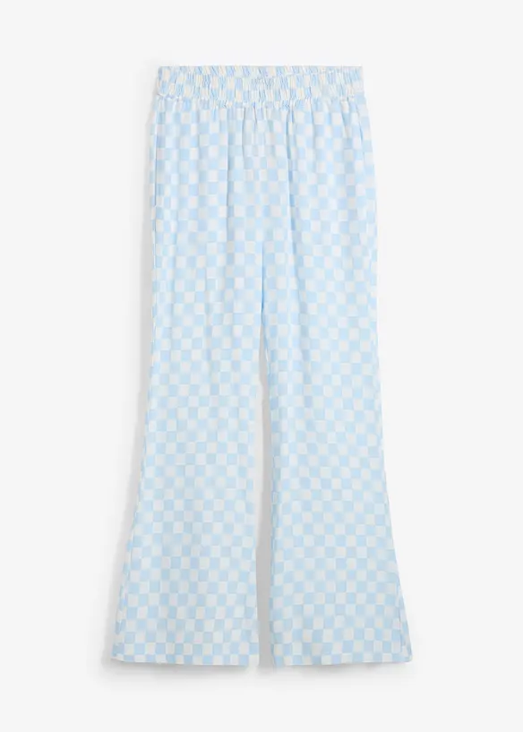 Pantaloni a palazzo a quadri in viscosa fluente, bonprix