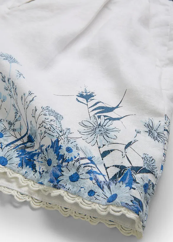 Shorts in puro lino con stampa floreale, bonprix
