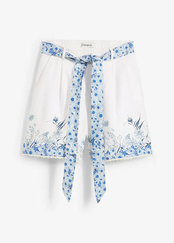 Shorts in puro lino con stampa floreale, bonprix