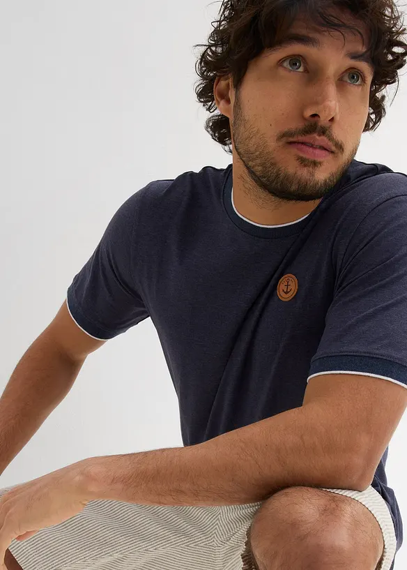 T-shirt con effetto doppiato e dettagli, bonprix