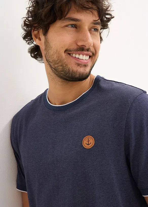 T-shirt con effetto doppiato e dettagli, bonprix