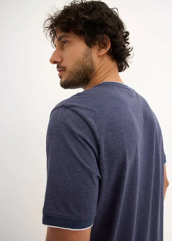 T-shirt con effetto doppiato e dettagli, bonprix