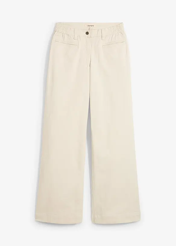Jeans wide leg con bordo vita confortevole, vita media, bonprix