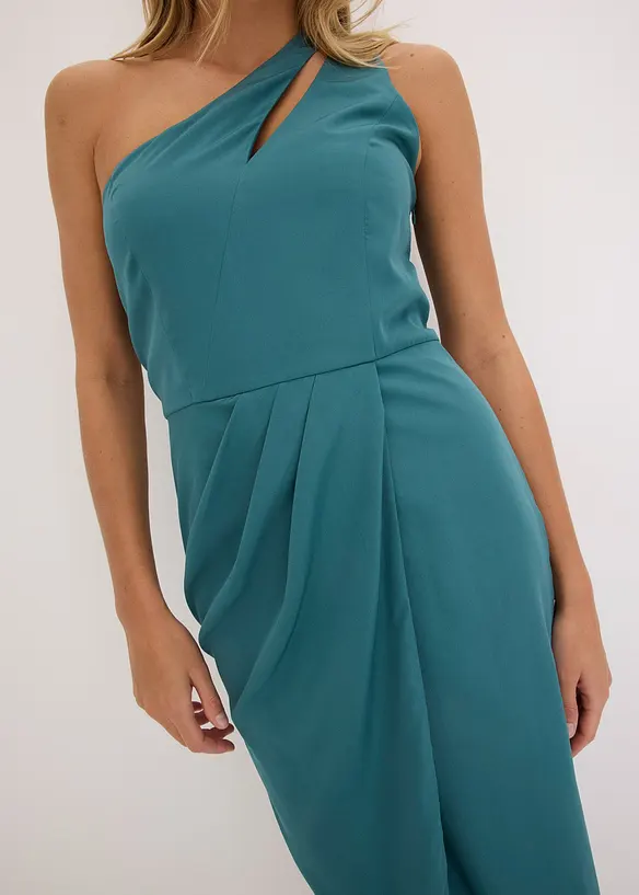 Abito in satin con drappeggio, bonprix