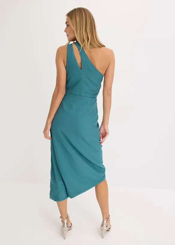Abito in satin con drappeggio, bonprix