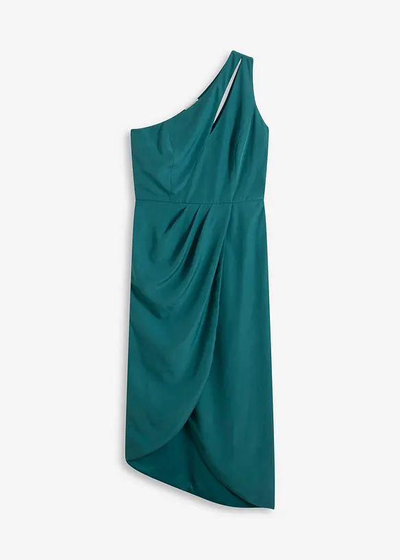 Abito in satin con drappeggio, bonprix