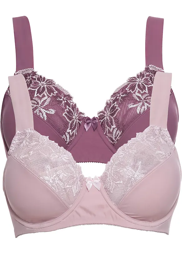 Reggiseno con ferretto e spalline imbottite (pacco da 2), bonprix