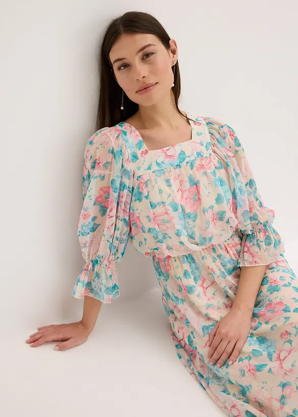 Abito lungo in chiffon, bonprix