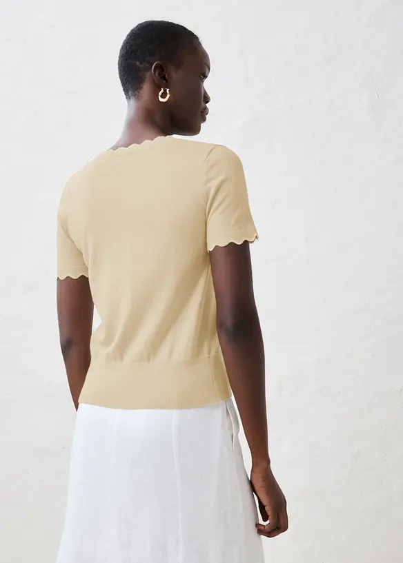 Maglione in misto seta a mezze maniche, bonprix
