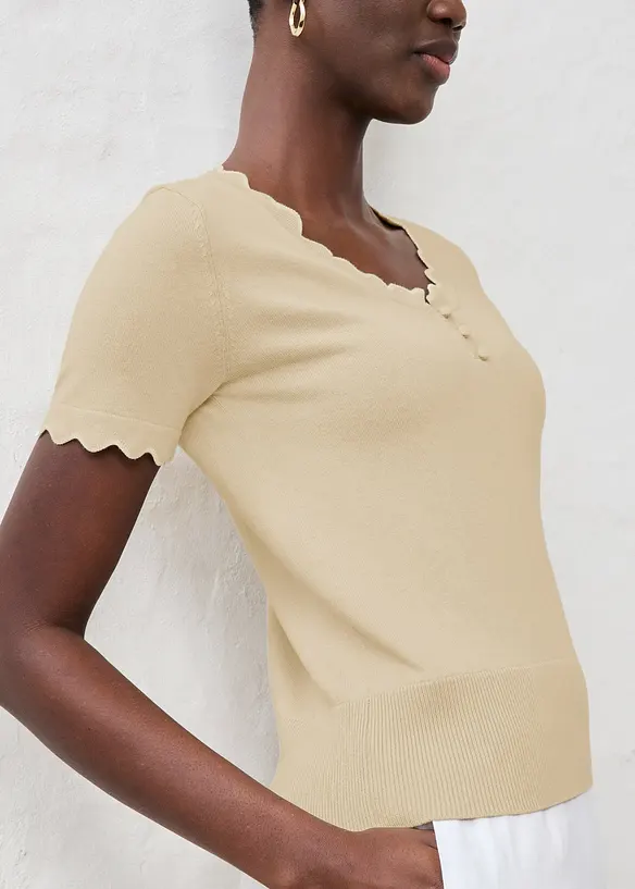 Maglione in misto seta a mezze maniche, bonprix