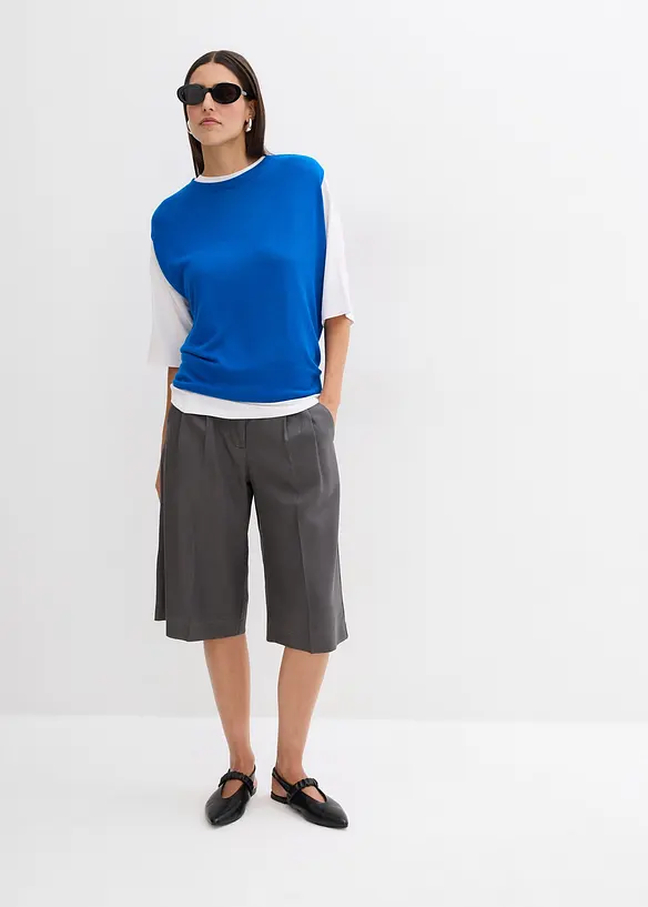 Top in maglia di fine viscosa a palloncino, bonprix