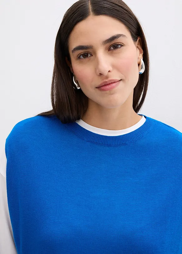 Top in maglia di fine viscosa a palloncino, bonprix