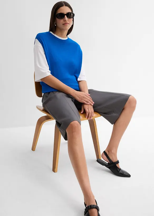 Top in maglia di fine viscosa a palloncino, bonprix