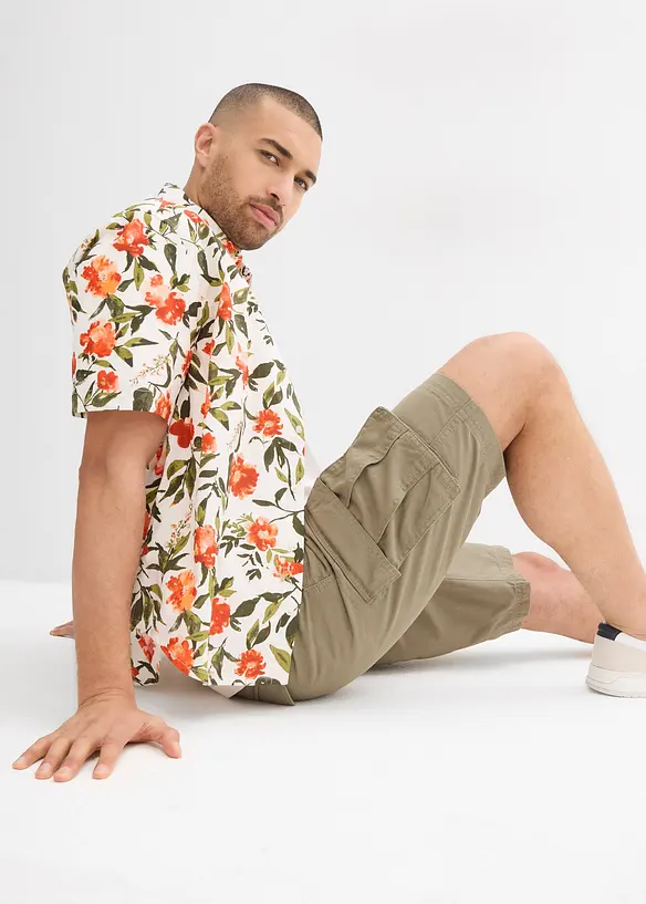 Bermuda cargo in puro cotone, relaxed fit, bonprix