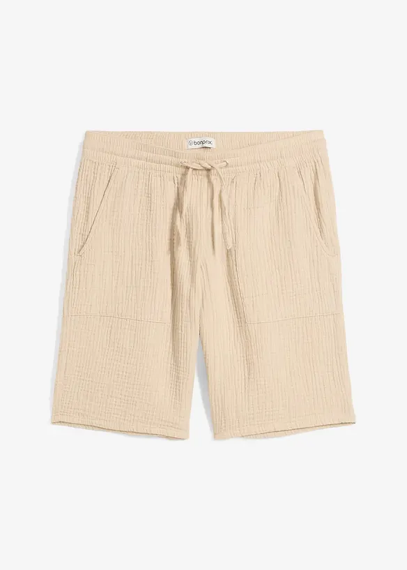 Bermuda in mussola con elastico in vita, bonprix