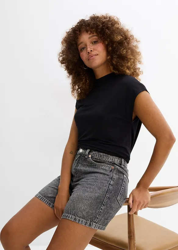 Bermuda in jeans, vita media, bonprix