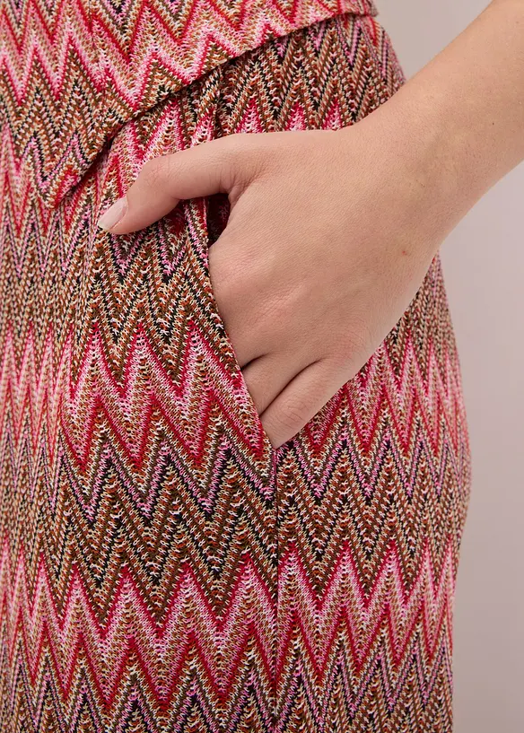Pantaloni larghi in jersey effetto uncinetto, bonprix