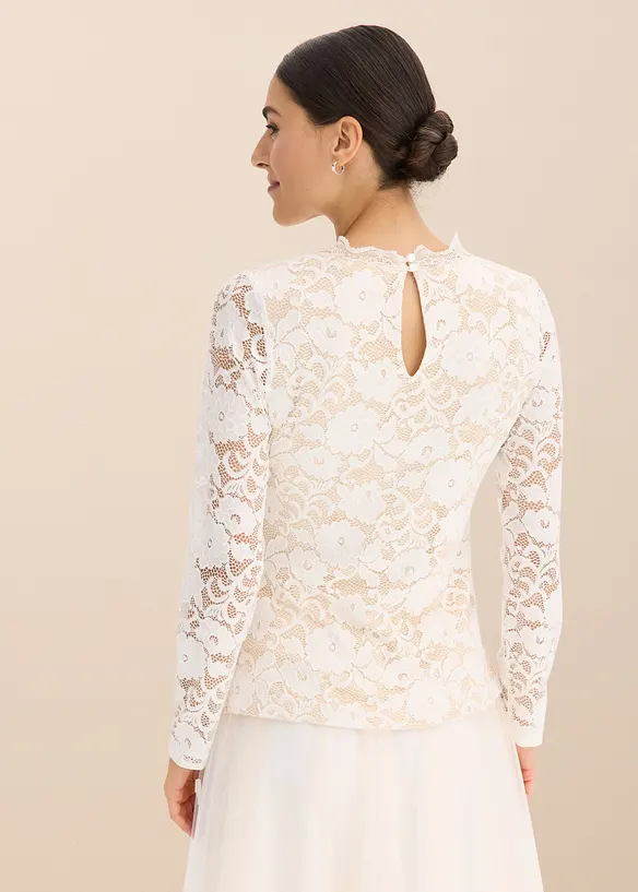 Maglia in pizzo a maniche lunghe, bonprix