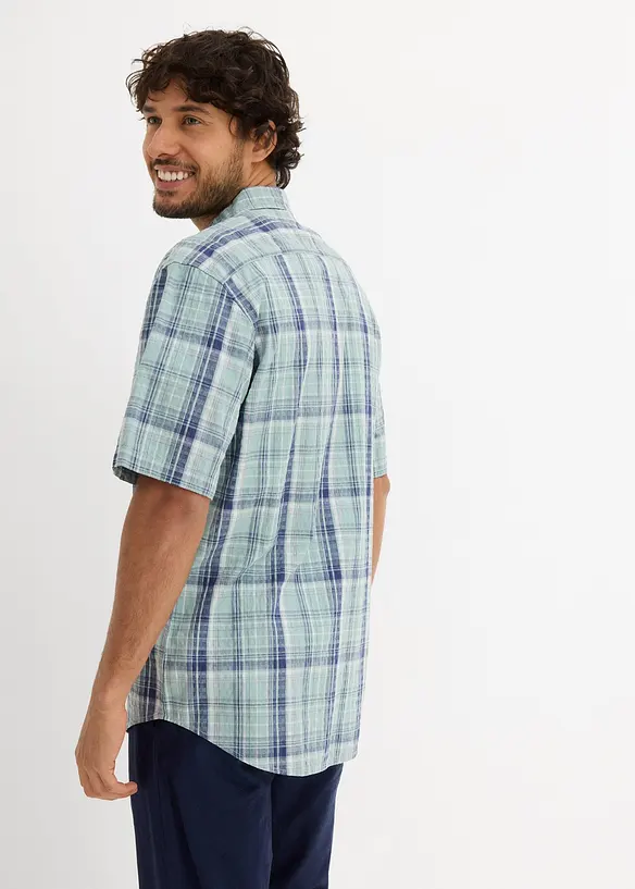 Camiciaa maniche corte in seersucker di puro cotone, bonprix