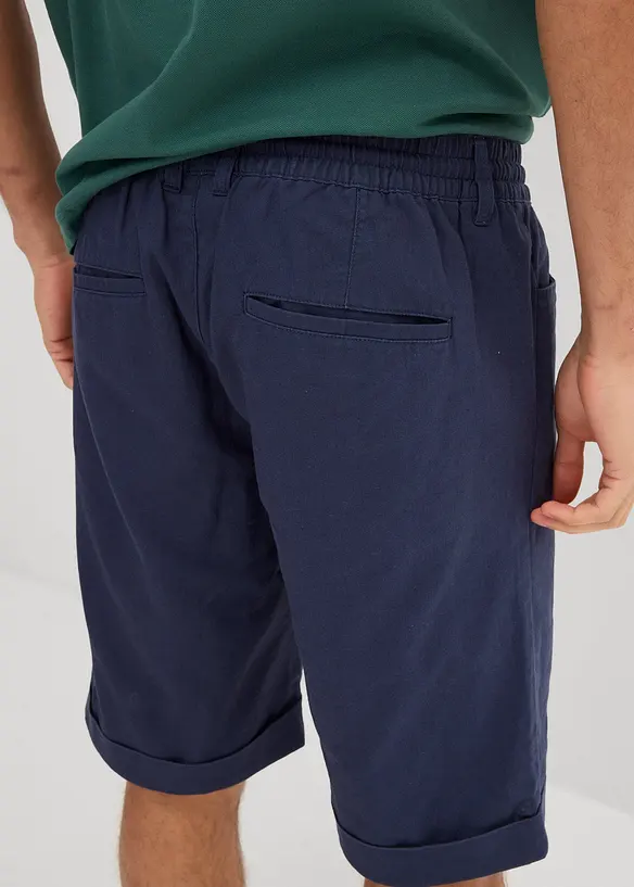 Bermuda con elastico in vita in misto lino, regular fit, bonprix