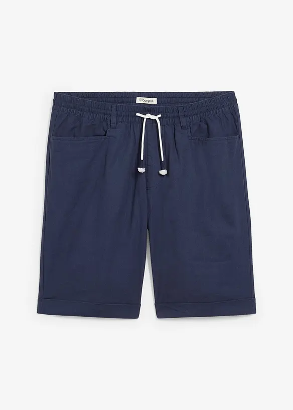 Bermuda con elastico in vita in misto lino, regular fit, bonprix