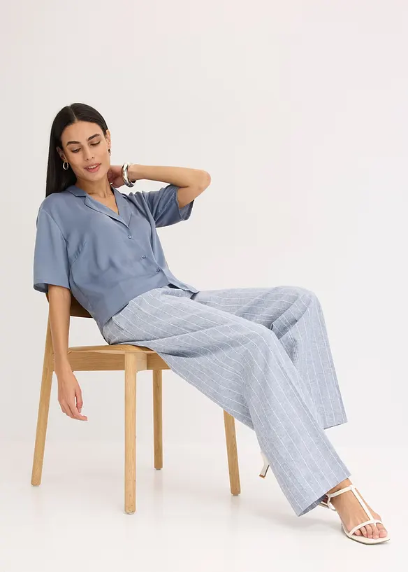 Camicetta in satin con colletto a revers, bonprix