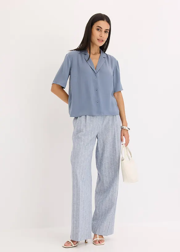 Camicetta in satin con colletto a revers, bonprix
