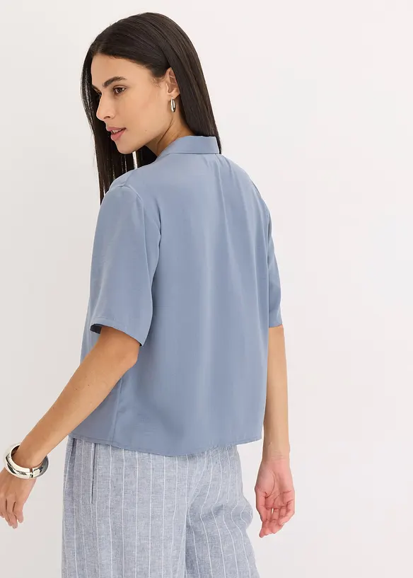 Camicetta in satin con colletto a revers, bonprix