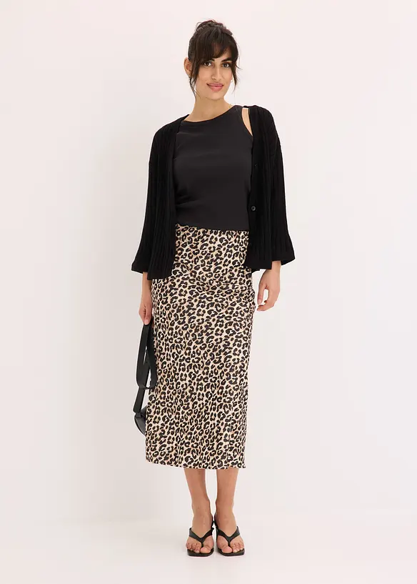 Gonna midi in satin, bonprix