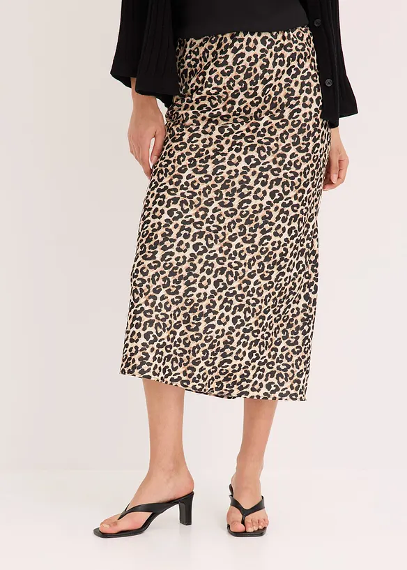 Gonna midi in satin, bonprix