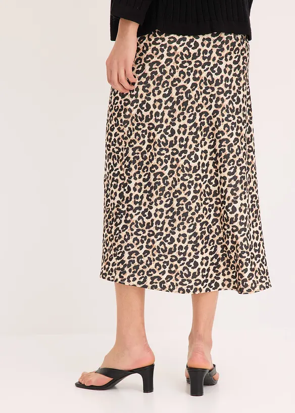 Gonna midi in satin, bonprix