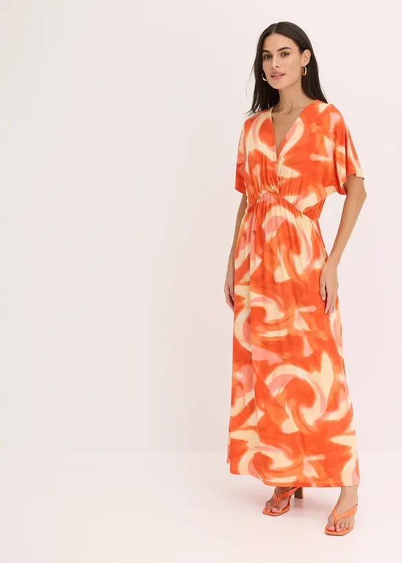 Abito lungo batik in misto viscosa morbido, bonprix