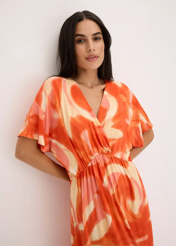 Abito lungo batik in misto viscosa morbido, bonprix
