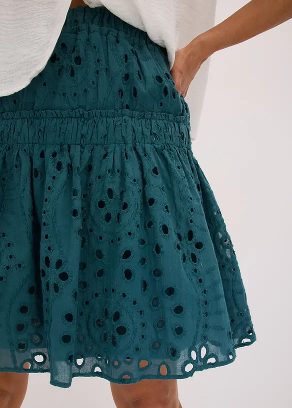 Minigonna con ricami traforati, bonprix