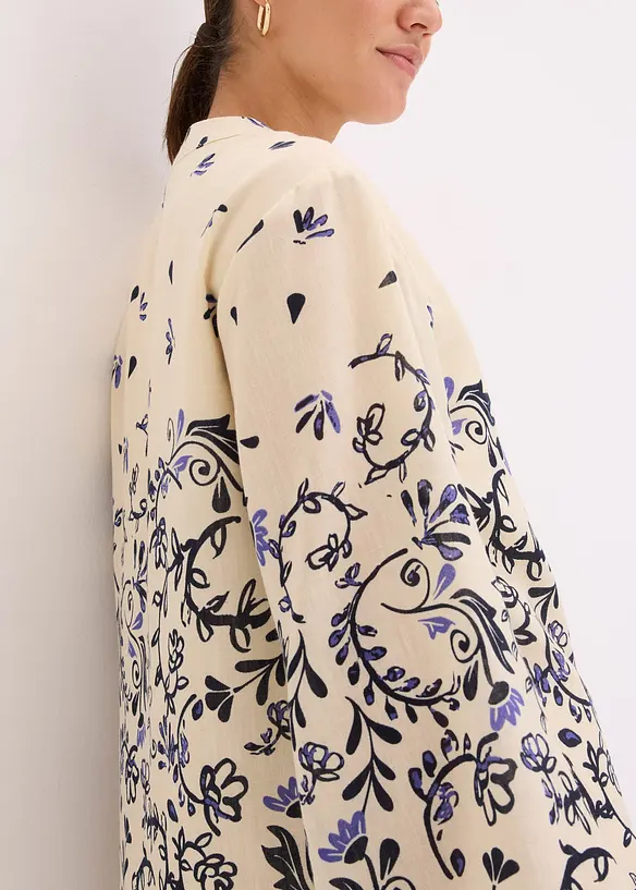 Abito corto effetto lino in stile bohémien, bonprix