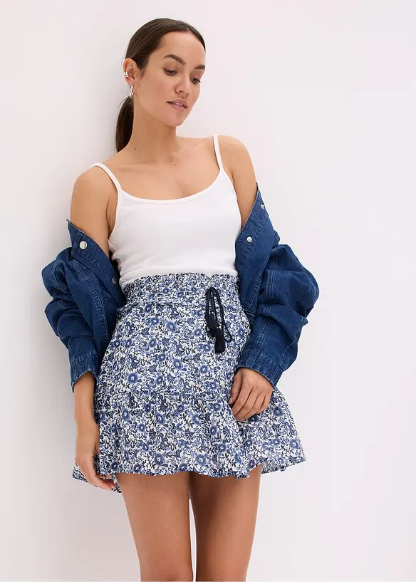 Minigonna di cotone leggero in stile bohémien, bonprix